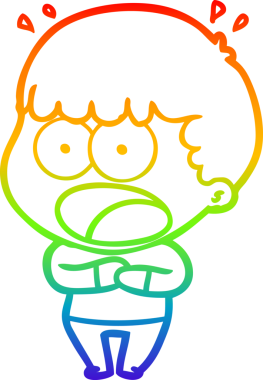 gökkuşağı gradyanı çizimi bir insan tarafından çizilmiş şok bir adam