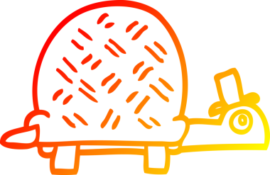 Bir insan tarafından çizilmiş komik bir kaplumbağanın sıcak çizgi çizimi