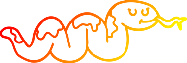 Bir insan tarafından çizilmiş çizgi film yılanı çizimi.