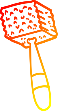 Bir insan tarafından çizilmiş bir et çekicinin sıcak çizgi çizimi