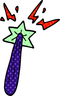 Bir insan tarafından çizilmiş sihirli değnek.