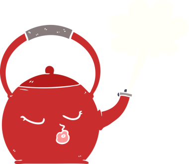 Bir insan tarafından çizilmiş düz renkli karikatür.