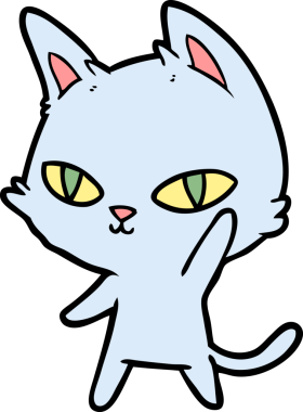 Bir insan tarafından çizilen çizgi film kedisi.