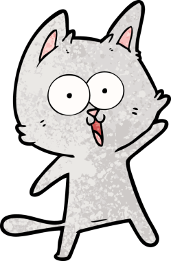 Bir insan tarafından çizilmiş komik çizgi film kedisi.