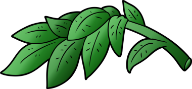 Bir insan tarafından çizilmiş çizgi film yaprakları