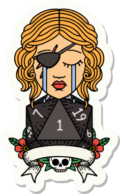 Bir insan tarafından çizilmiş doğal bir rulo ile ağlayan bir insan hırsızının çıkartması.