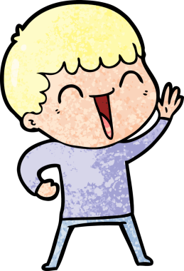 Bir insan tarafından çizilmiş mutlu bir adam.