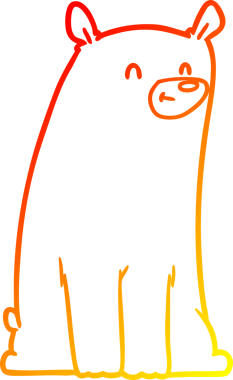 Bir insan tarafından çizilen çizgi film ayısının sıcak çizgi çizimi