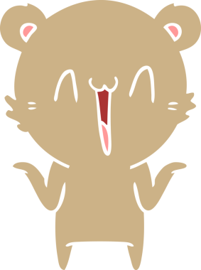 Mutlu ayı düz renkli çizgi film bir insan tarafından çizildi.