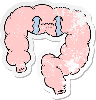 Bir insan tarafından çizilmiş karikatür kolonunun sıkıntılı çıkartması