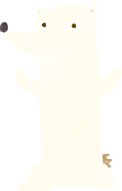 Bir insan tarafından çizilmiş kutup ayısı çizgi filmi.