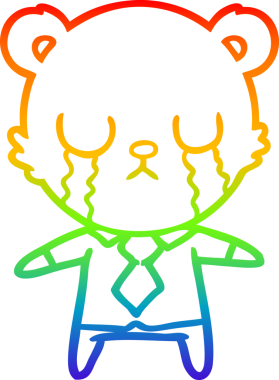 Bir insan tarafından çizilmiş ağlayan çizgi film ayısının çizimi.