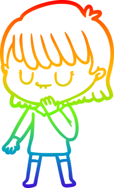 gökkuşağı gradyan çizimi bir insan tarafından çizilmiş bir karikatür kadın