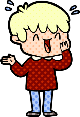 Bir insan tarafından çizilmiş gülen çocuk.