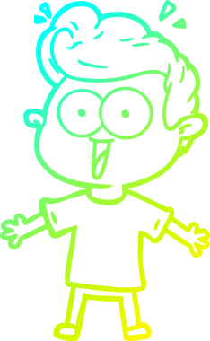 Bir insan tarafından çizilmiş soğuk çizgi çizgi film karakteri.