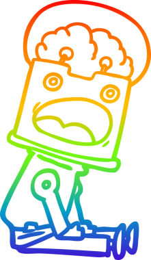 gökkuşağı gradyan çizgisi bir insan tarafından çizilmiş robot çizgi