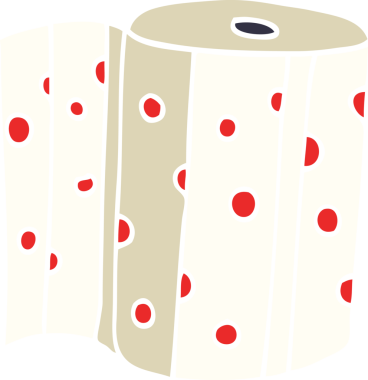 Bir insan tarafından çizilmiş karikatür mutfak rulosu.