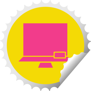 Bir insan tarafından çizilmiş beyaz bir levhanın dairesel soyma etiketi.