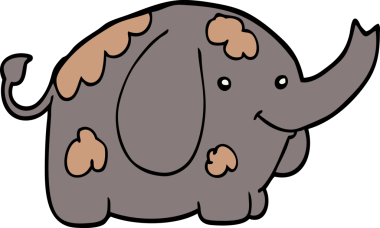 Bir insan tarafından çizilmiş bir fil.