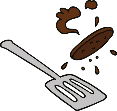 Bir insan tarafından çizilen bir hamburgerin el çizimi karikatürü