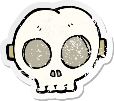 Bir insan tarafından çizilen cadılar bayramı maskesinin gerilimli yapıştırması.