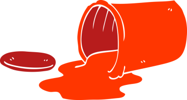 Bir insan tarafından çizilmiş, dökülen yemek karalaması.