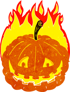 Bir insan tarafından çizilmiş sırıtan balkabağı.