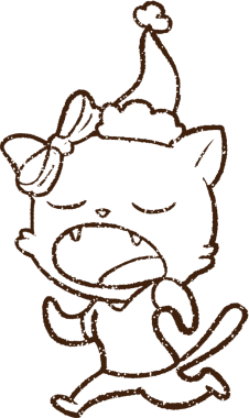 Noel Kedi Kömürü Bir insan tarafından çizilmiş