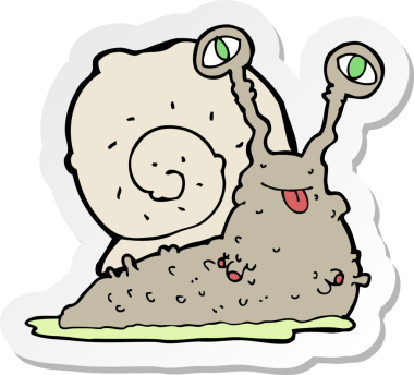 Bir insan tarafından çizilmiş iğrenç bir sümüklü böceğin çıkartması.