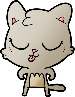 Bir insan tarafından çizilmiş çizgi film kedisi.