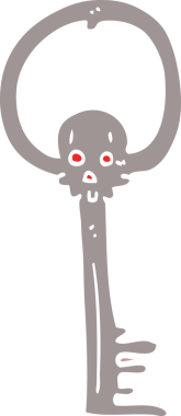 Bir insan tarafından çizilmiş garip kafatası anahtarı.