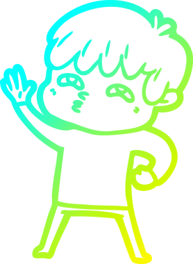 Bir insan tarafından çizilmiş soğuk gradyan çizgi çizimi.