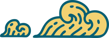 Bir insan tarafından çizilmiş bulutların ikonik dövme şekli