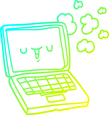 Bir insan tarafından çizilmiş bir çizgi bilgisayarın soğuk gradyan çizimi