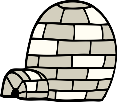 bir insan tarafından çizilmiş karikatür iglosu.