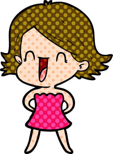 Bir insan tarafından çizilmiş mutlu bir kadın.