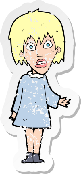 Bir insan tarafından çizilmiş bir karikatürün gerilimli çıkartması.