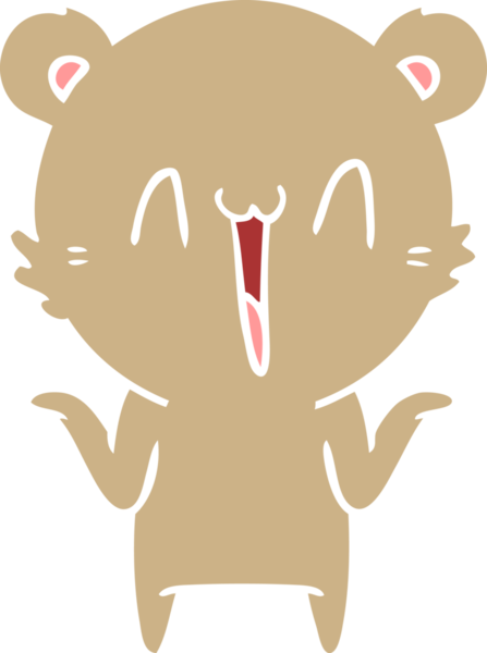 Mutlu ayı düz renkli çizgi film bir insan tarafından çizildi.