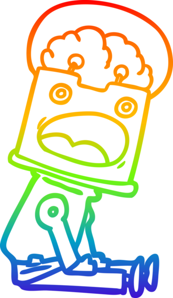 gökkuşağı gradyan çizgisi bir insan tarafından çizilmiş robot çizgi