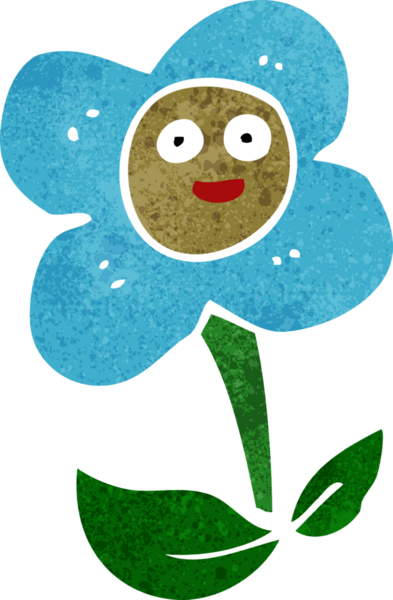 Bir insan tarafından çizilmiş karikatür çiçeği.