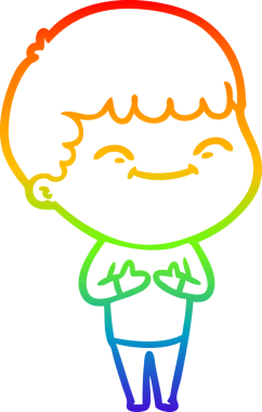 gökkuşağı gradyan çizgi çizimi bir insan tarafından çizilmiş mutlu bir çocuk