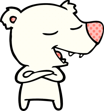 Bir insan tarafından çizilmiş kutup ayısı çizgi filmi.