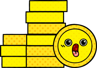 bir insan tarafından çizilmiş bir madeni paranın çizgi filmi