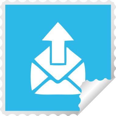 Bir insan tarafından çizilmiş bir e-posta işaretinin kare soyma etiketi