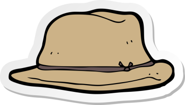 Bir insan tarafından çizilmiş bir çizgi film şapkasının çıkartması.