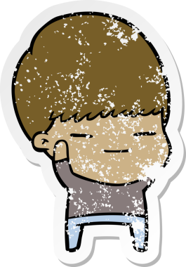 Bir insan tarafından çizilmiş kendini beğenmiş bir çizgi film karakterinin sıkıntılı çıkartması.