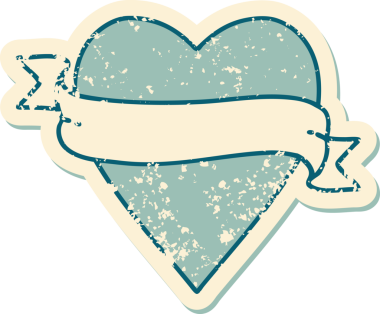 Bir insan tarafından çizilmiş kalp ve bayrağın sembolik depresif dövme şekli