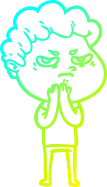 Bir insan tarafından çizilmiş kızgın bir adamın soğuk çizgi çizimi.