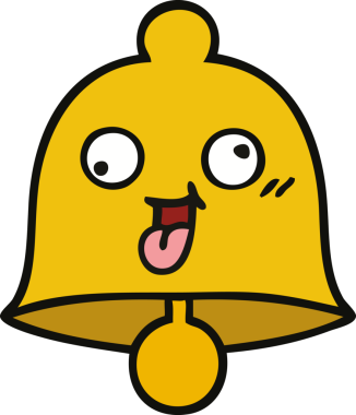 Bir insan tarafından çizilmiş sevimli bir çan karikatürü.