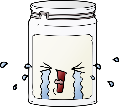 bir insan tarafından çizilmiş cam kavanoz.